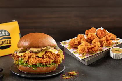 Nashville Chicken Burger + Chicken Popcorn -?Save Rs 129!!