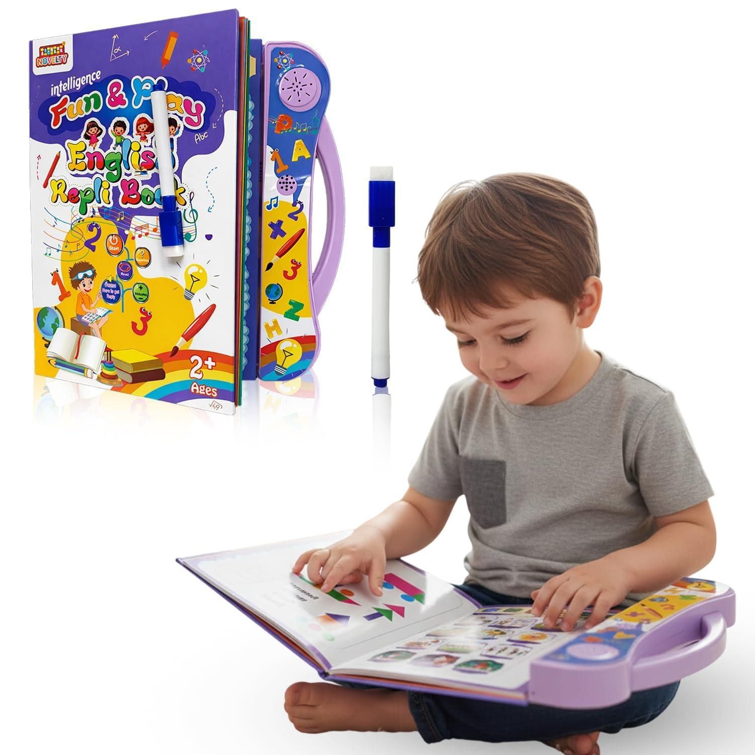English Learning Sound Book for Kids, ABCD Alphabets, Numbers & Music, Interactive Educational Toy, Ages 2+