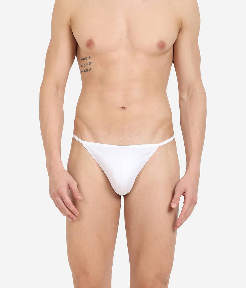 La Intimo Pack of 1 Polyester G-String For Men's ( White )