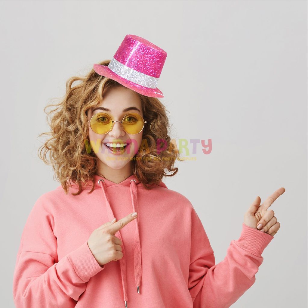 Hot Pink Round Small Top Hat - Party and Festive Needs | Buy online on ZillyBuy