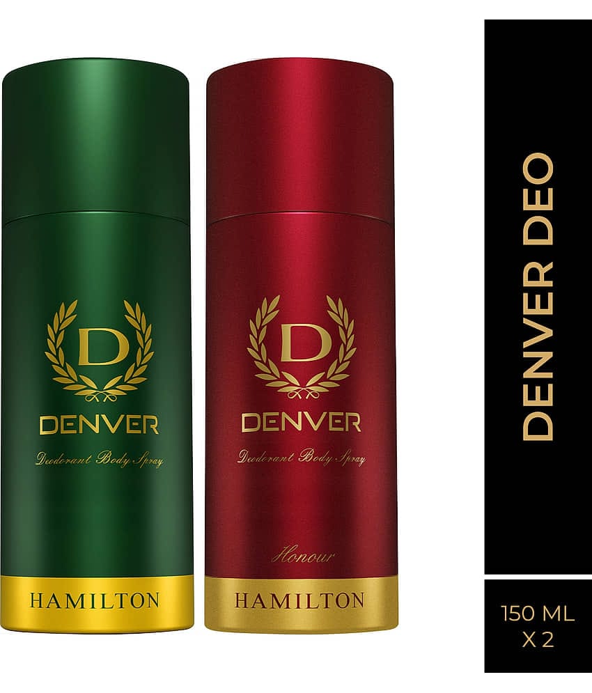 Denver Hamilton & Honour Long Lasting Deodorant Spray For Men 150 ml Each (Pack of 2)