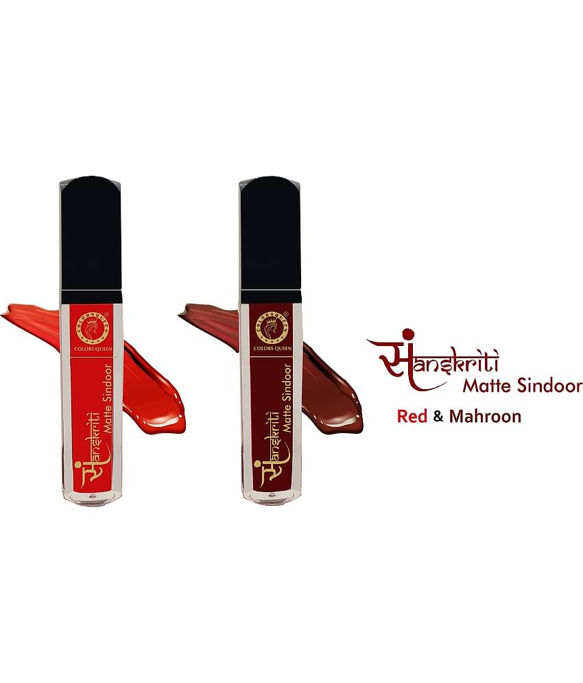 Colors Queen Red and Maroon Sindoor Liquid 16g (Pack of 2)