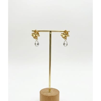 Earrings Gold-Toned Textured Drop