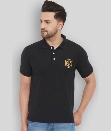The Million Club Pack of 1 Polyester Regular Fit Solid Half Sleeves Men's Polo T Shirt ( Black )