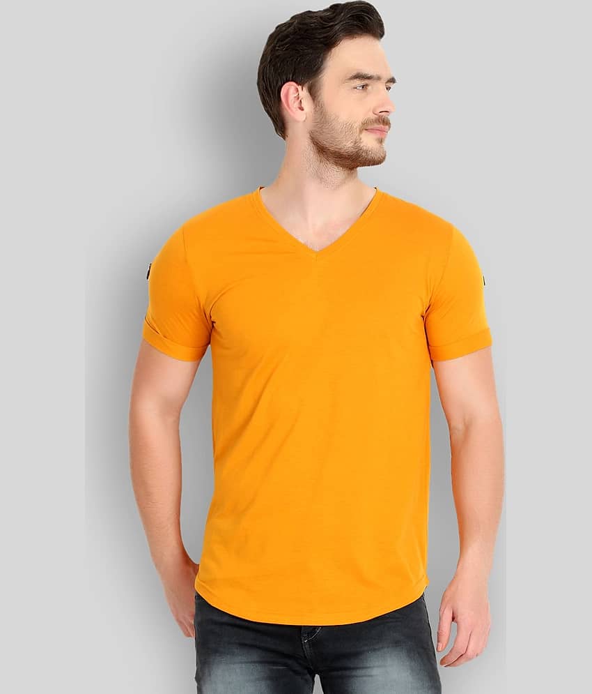 Glito Pack of 1 Cotton Blend Regular Fit Men's T-Shirt ( Yellow )