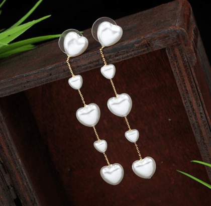 Korean Gold/Rosegold/Silver Plated Mabe Pearl Heart Shaped Stud Earring- KRNER 3634
