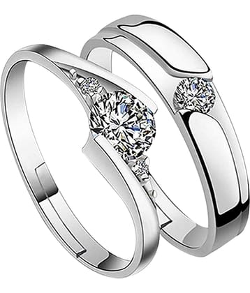 ShreejiHuf - Silver Couple Ring (Pack of 1)