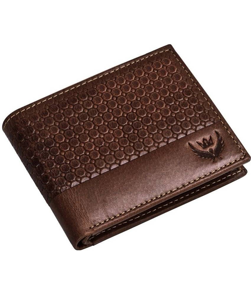 Lorenz Brown 100% Leather Men's RFID Wallet ( Pack of 1 )