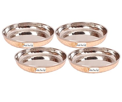 Steel Copper Dessert Plate Bowls | 150 ml | Set of 4