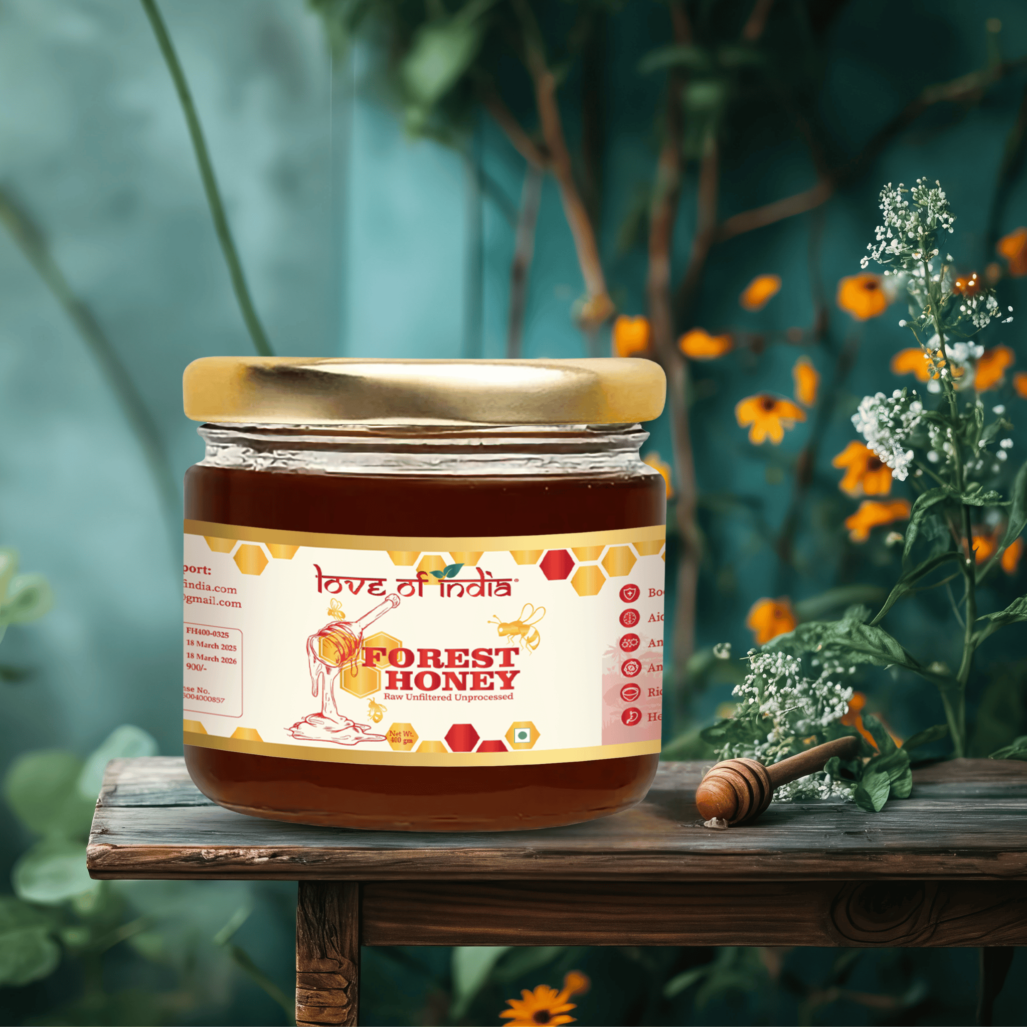Forest Honey (Raw, Unfiltered, Unprocessed & Non-Pasteurised) 400gm