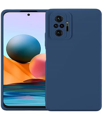 Case Vault Covers - Blue Silicon Plain Cases Compatible For Xiaomi Redmi Note 10 Pro Max ( Pack of 1 )