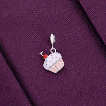Charming Cup Cake Silver Pendant-None / Silver