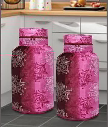E-Retailer Set of 2 Polyester Pink Cylinder Cover
