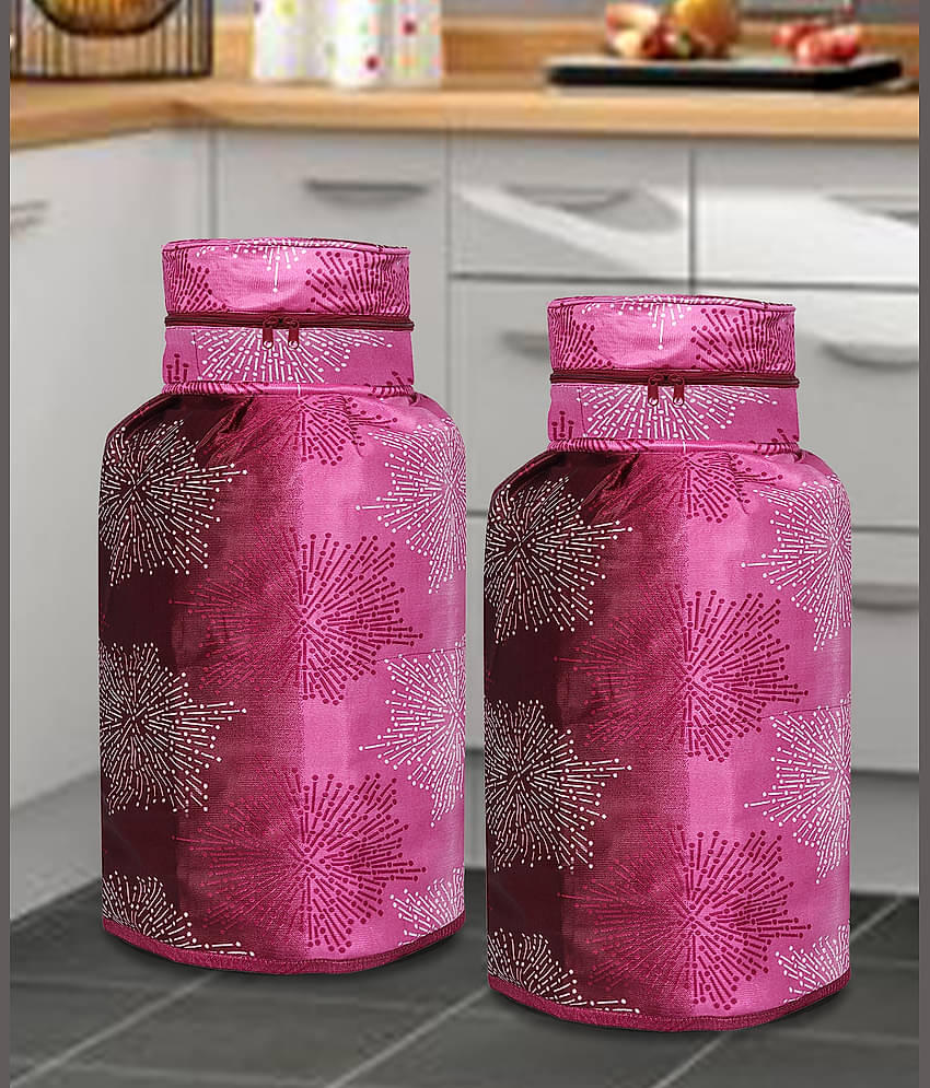 E-Retailer Set of 2 Polyester Pink Cylinder Cover