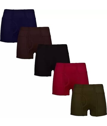 CAVENDRES Pack of 5 Cotton Blend Trunks For Men's ( Multicolor )