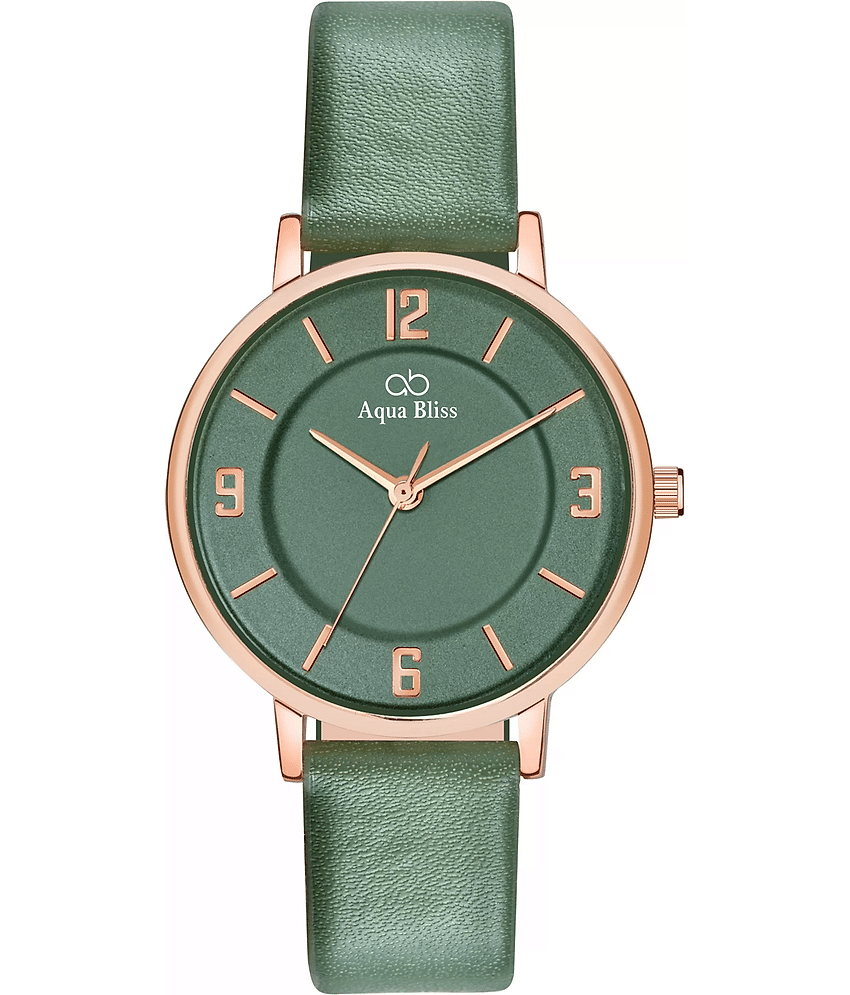 AQUA BLISS - Green Leather Analog Womens Watch