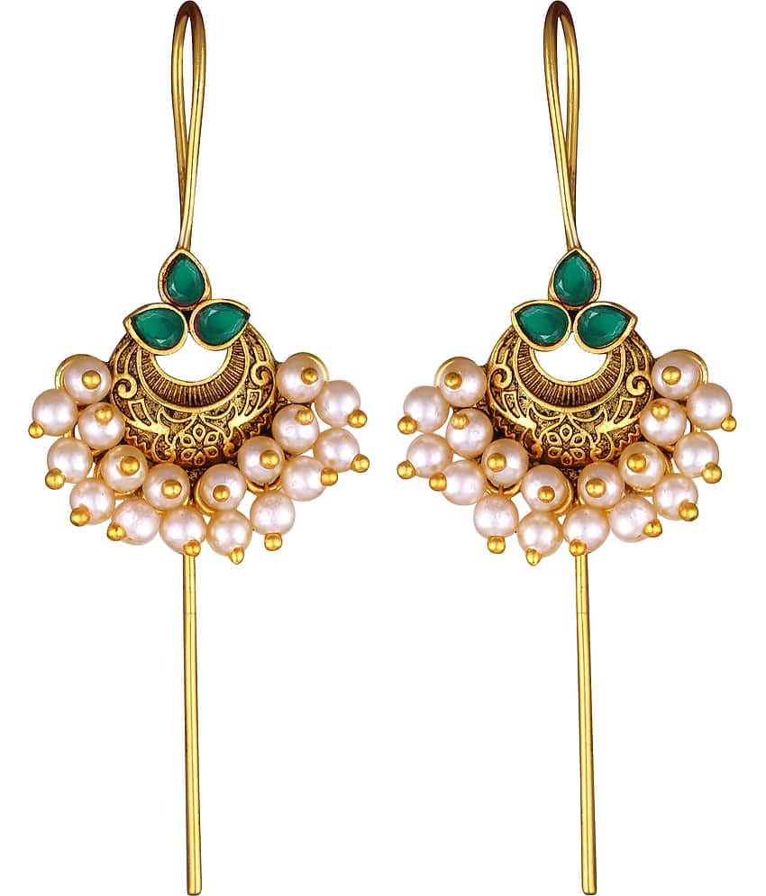 Vighnaharta Green EarCuff Earrings ( Pack of 1 )