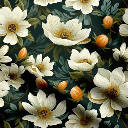 Daisy Print: Nature's Elegant Beauty2-Cotton