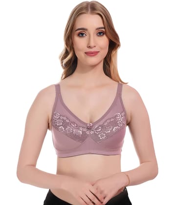 Elina Pack of 1 Lace Non Padded Minimizer Bra For Women ( Mauve )