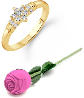 valentine day ring rose box  Incredible Gold Plated  CZ Ring  for Women
