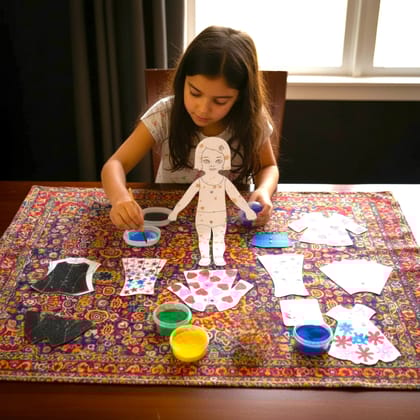 Sand Craft Doll Decoration Kit – Decorate and Dress the Doll with Colorful Sand Creative Art Activity for Kids