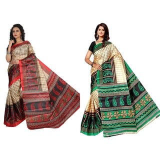 SVB Saree Multicolour Taffeta Silk Saree Without Blouse Piece