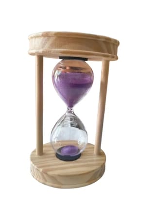 Decorative Wooden Hourglass Sand Timer Purple Sand