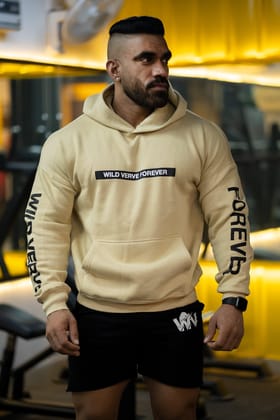 WILD VERVE FOREVER OVERSIZED HOODIE (BEIGE)-3XL
