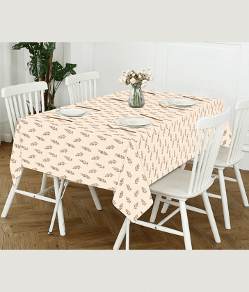 Oasis Hometex Printed Cotton 2 Seater Square Table Cover ( 40 x 40 ) cm Pack of 1 Beige