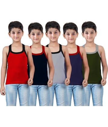 Hap Kings Pack of 5 Boys Cotton Blend Vest ( Multicolor )