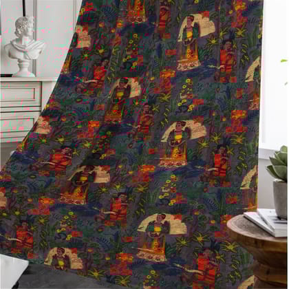 Frida Kahlo Velvet fabric for upholstery-Grey-1 meter