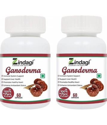 Zindagi Ganoderma Capsules - Natural Immunity Booster Capsules - Ganoderma Extract Capsules - Health Supplement 120 gm Natural Multivitamins Capsule Pack of 2