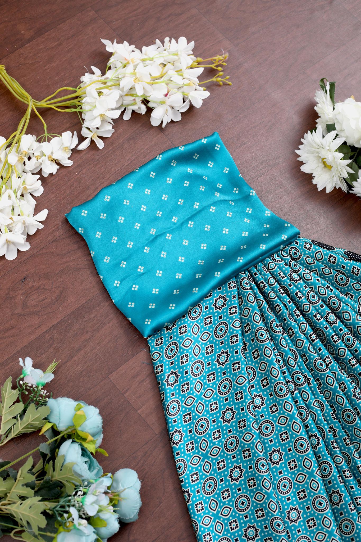 Rama Ajrakh Printed Soft Modal Silk Natural Print saree P1-1