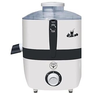 Starly Promax 500 Watts Juicer Mixer Grinder  Stainless Steel Blades  Shockproof Body with Overload Protection  Safety Locks  Fresh Fruit  Vegetable Juice in SecondsWhite