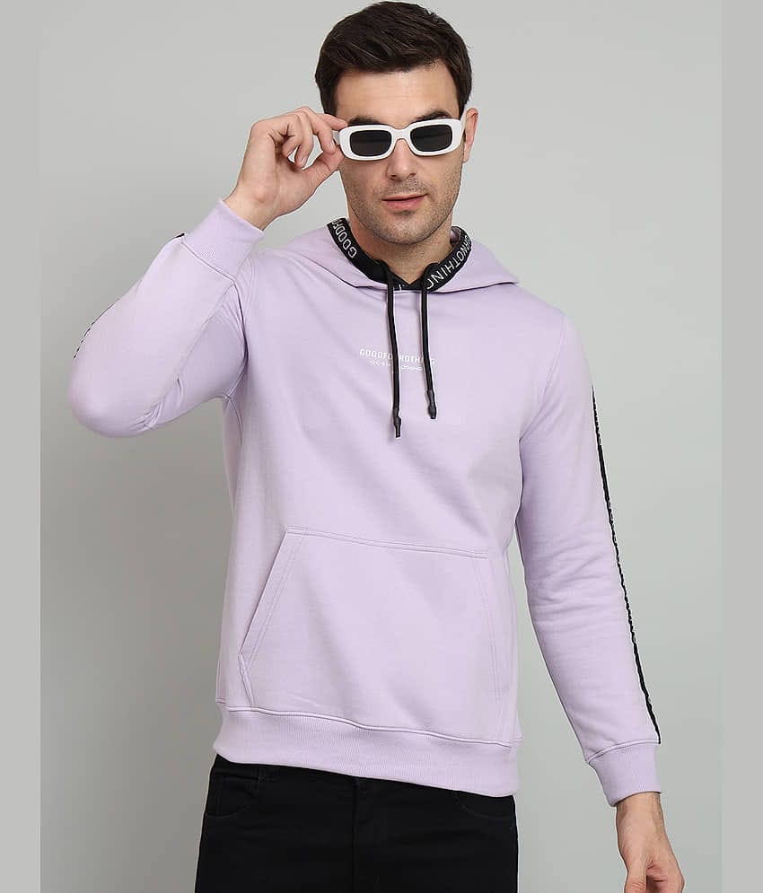 OGEN Cotton Blend Hooded Men's Sweatshirt - Lavender ( Pack of 1 )