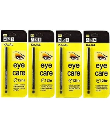 Lenon Black Matte Kajal 10 g Crayon ( Pack of 4 )