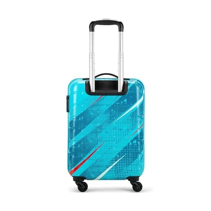 Cabin Trolley Bag 55cm | Small | Polypropylene Hard Luggage| Smooth 4-Wheel Suitcase| Combination Lock with Sturdy Zipper | Full Fabric Convipack | 5-Year Warranty (Blue)_assorted colour
