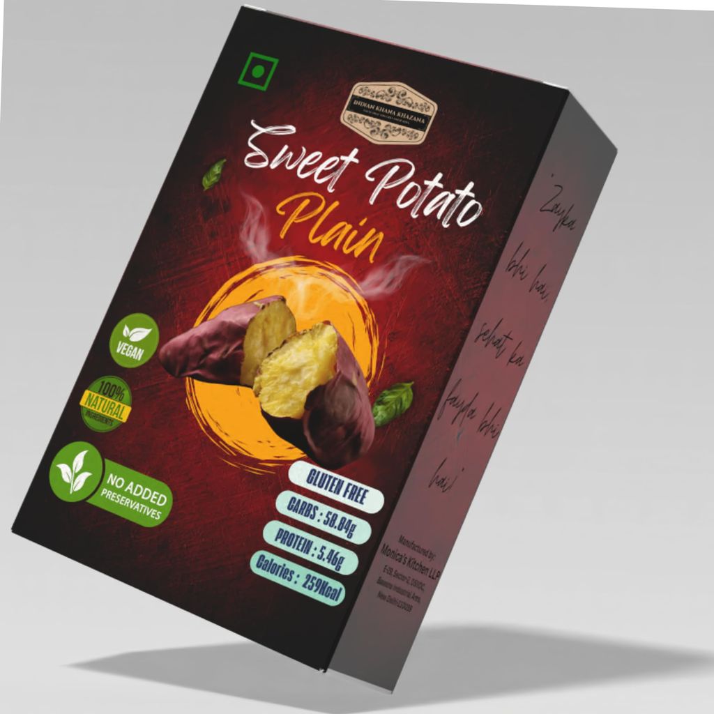 Sweet Potato Roasted Plain Super food | Pre-workout Diet INDIAN KHANA KHAZANA Ready to eat | Indian Tasty Flavour Ready to Eat Super Food Sweet Potato | No Added Preservative and Colours | Pack of 2 (200gm+200gm)