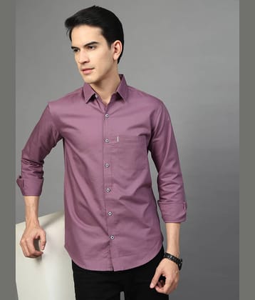 MAJESTIC MAN 100% Cotton Regular Fit Solids Full Sleeves Men's Casual Shirt - Mauve ( Pack of 1 )