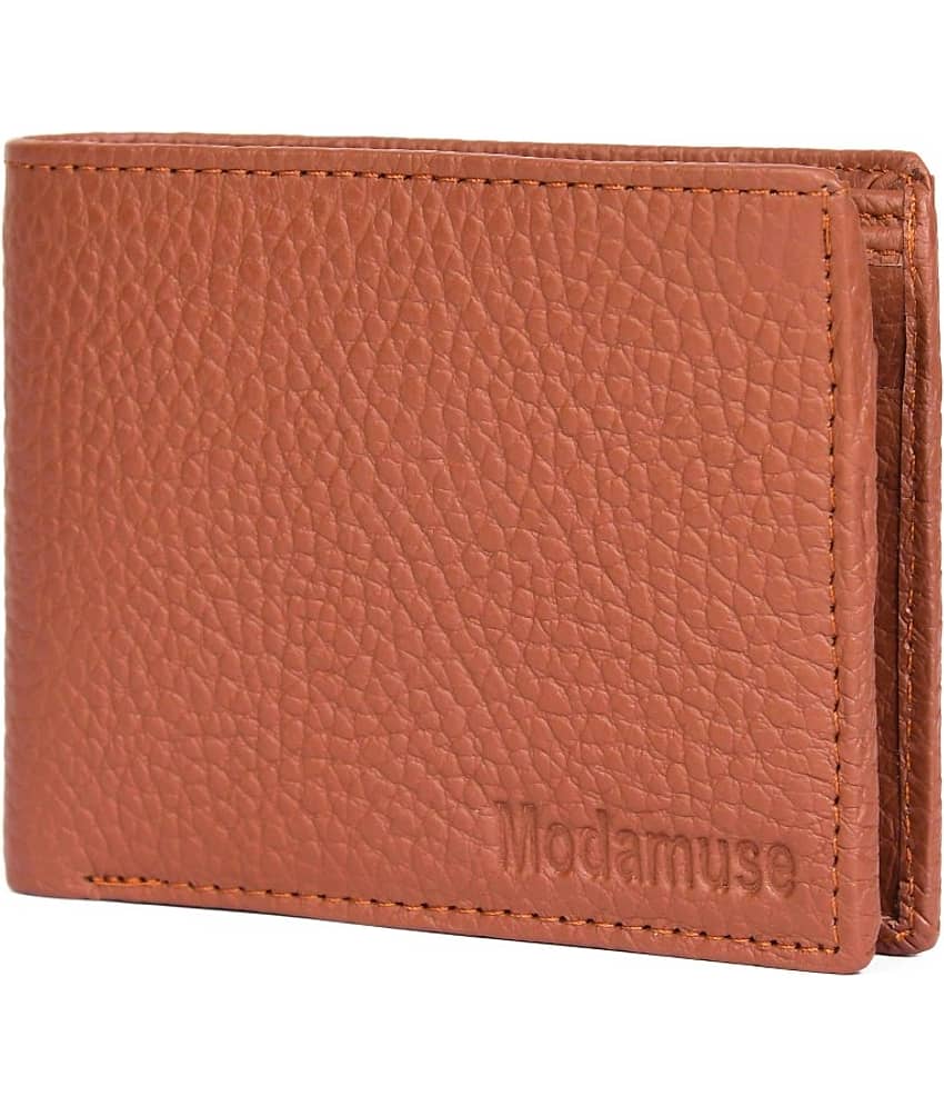MODAMUSE Tan Leather Men's Regular Wallet ( Pack of 1 )
