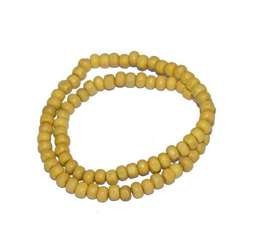 Painted Wooden Beads for Jewelry Making , BWWB-41-Per Packet of Approx 648 Pcs / 5X6 MM / Yellow