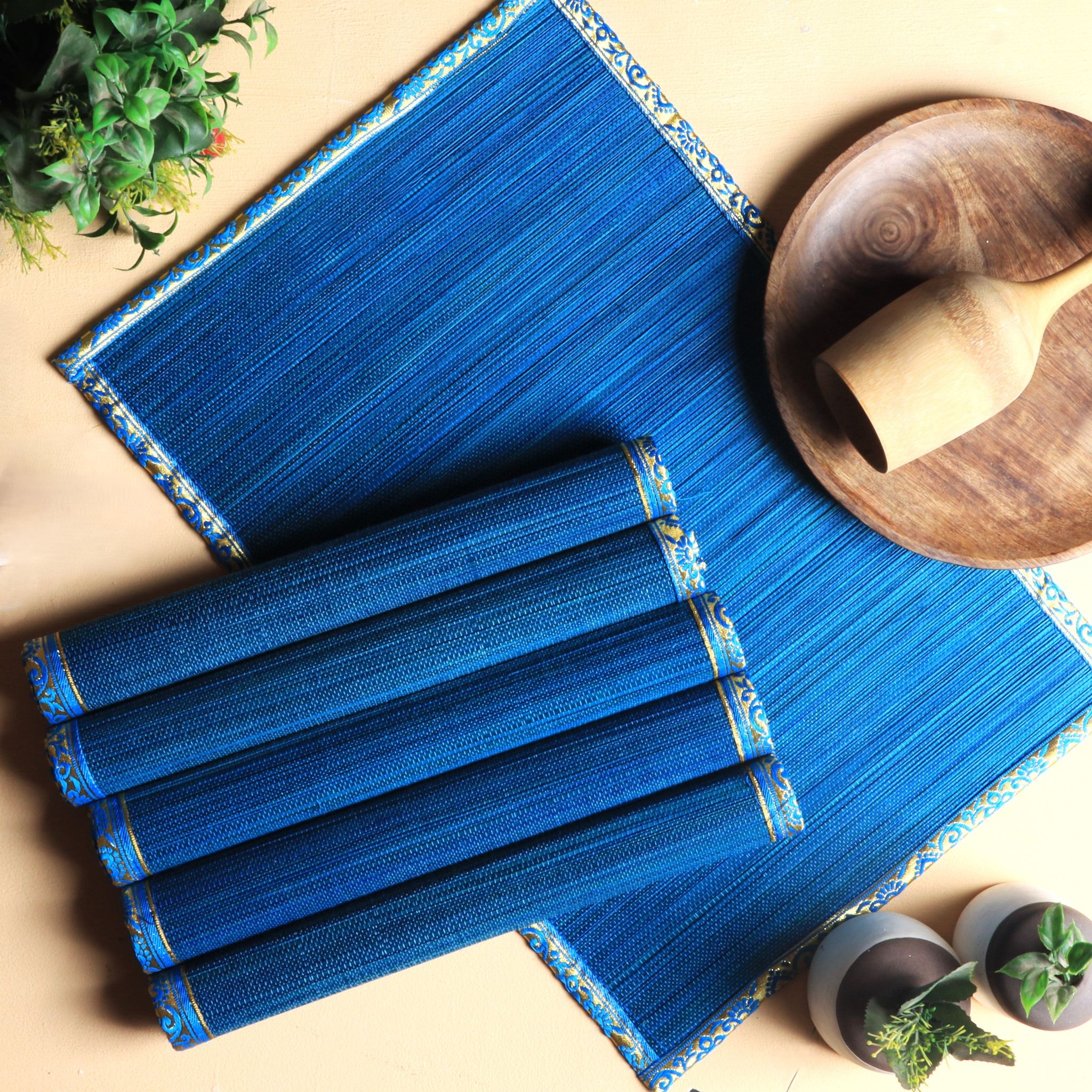 Bamboo Placemats - Blue-Set of 4