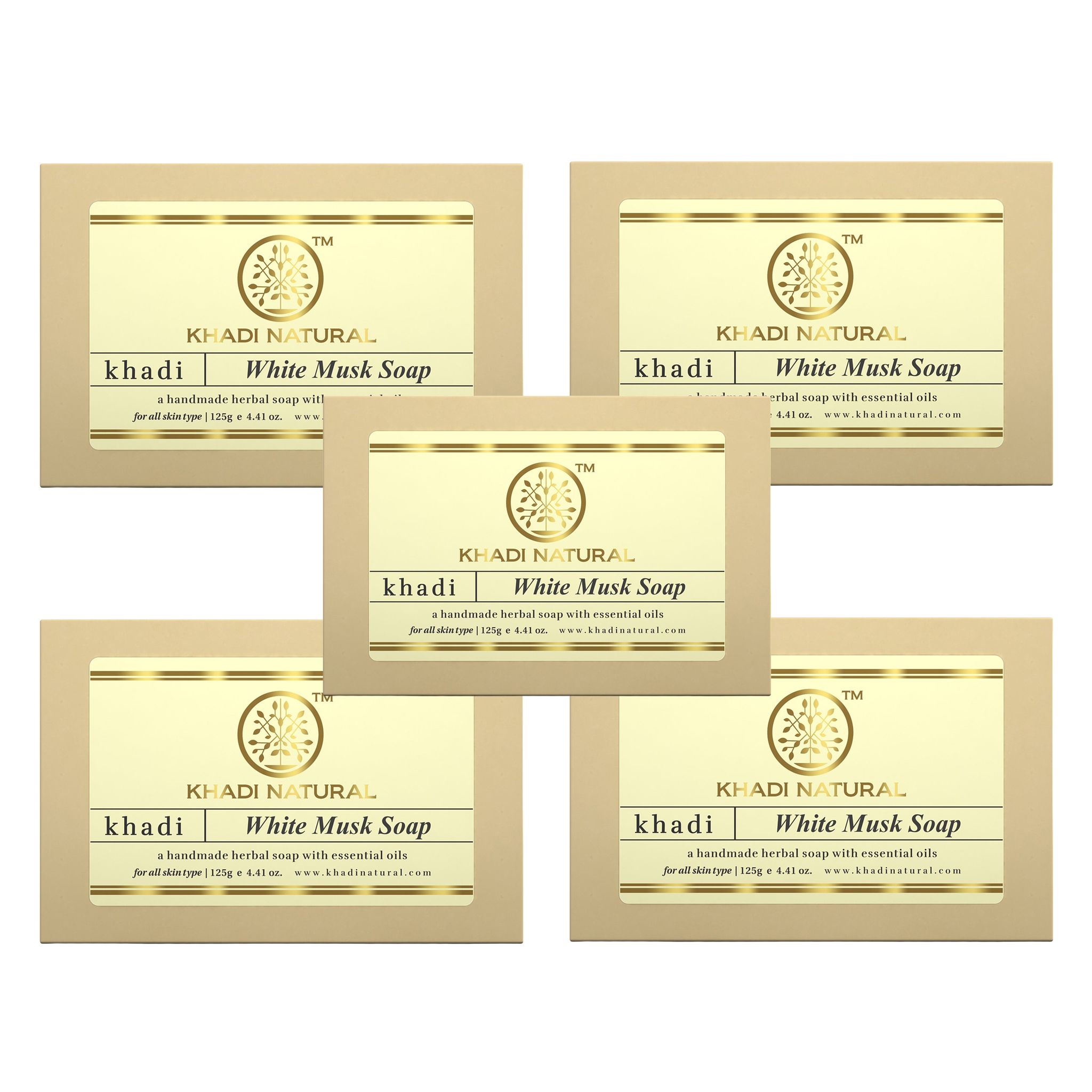 Khadi Natural Herbal White Musk Soap Combo Pack Of 5 – 125gm Each
