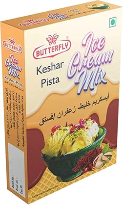 Butterfly Instant Ice Cream Mix, 150 Grams (Keshar Pista)  by Butterfly Dessert Mixes and Bakery Needs. Butterfly Instant Ice Cream Mix, 150 Grams (Keshar Pista)  by Butterfly Dessert Mixes and Bakery Needs.