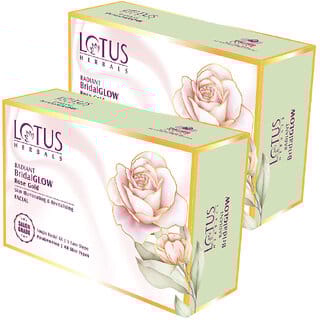 Lotus Herbals Radiant Bridalglow Rose Gold Skin Illuminating Facial Kit   Paraben Free 57G ( Pack Of 2 )