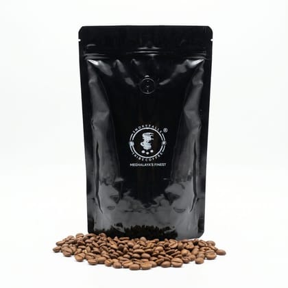 MEDIUM ROASTED COFFEE BEANS - ARABICA - ROBUSTA BLEND - 1000 gm - One stand-up zipper pouch