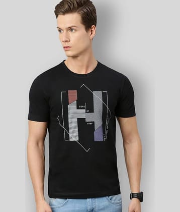 Huetrap Pack of 1 Cotton Blend Regular Fit Men's T-Shirt ( Black )