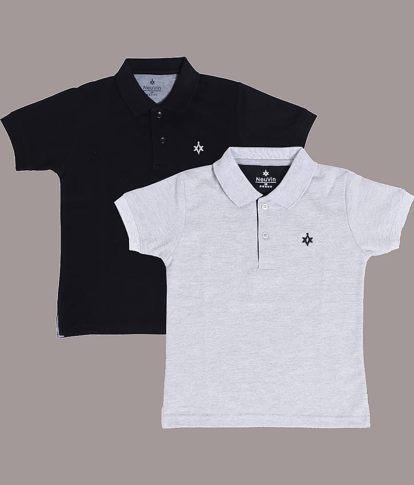NEUVIN Pack of 2 Baby Boys Cotton Blend Polo T-Shirt ( Multi )