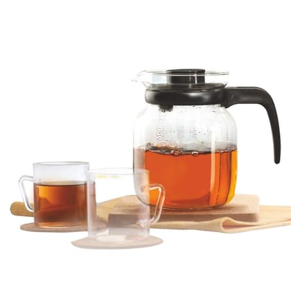 Borosil - Glass, Borosilicate, Plastic Classic Tea Set, (7-Pieces mugs, 190ml & carafe 1000ml, Transparent) Borosil - Glass, Borosilicate, Plastic Classic Tea Set, (7-Pieces mugs, 190ml & carafe 1000ml, Transparent)