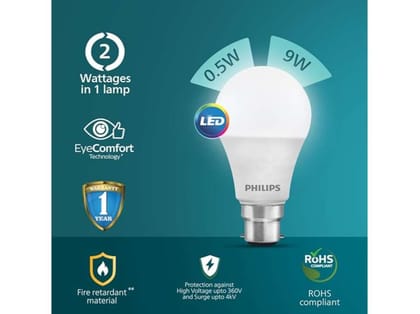 Philips Mult wattage Bulb 9Watts, 0.5Watts 1 LED Bulb